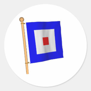 Adesivo Redondo Bandeira náutica 'W