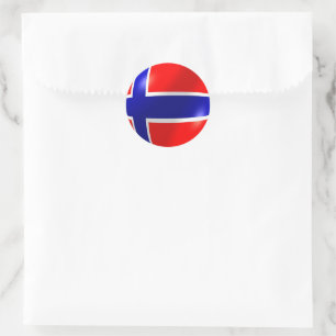 Adesivo Redondo Bandeira norueguesa