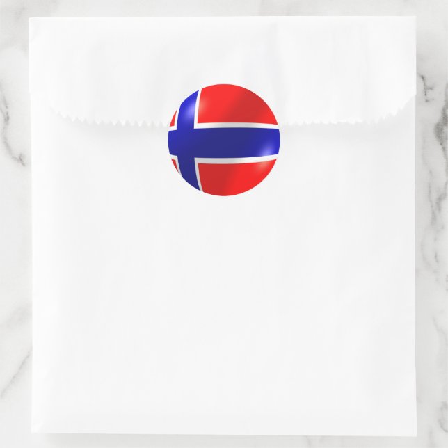 Adesivo Redondo Bandeira norueguesa (Bolsa)