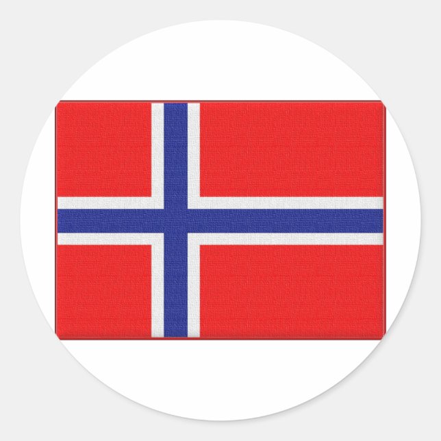 Adesivo Redondo Bandeira norueguesa (Frente)