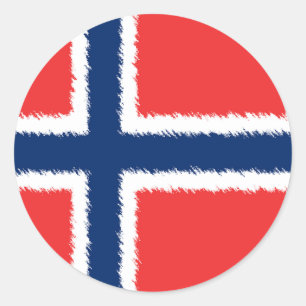 Adesivo Redondo Bandeira norueguesa