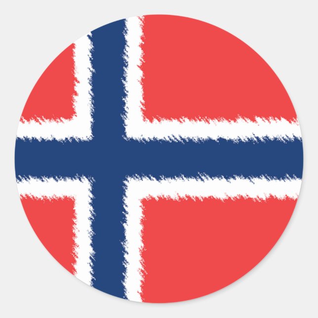 Adesivo Redondo Bandeira norueguesa (Frente)