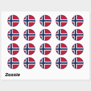 Adesivo Redondo Bandeira Norueguesa