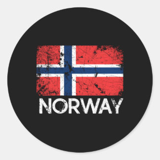 Adesivo Redondo Bandeira Norueguesa Fabricada Na Noruega