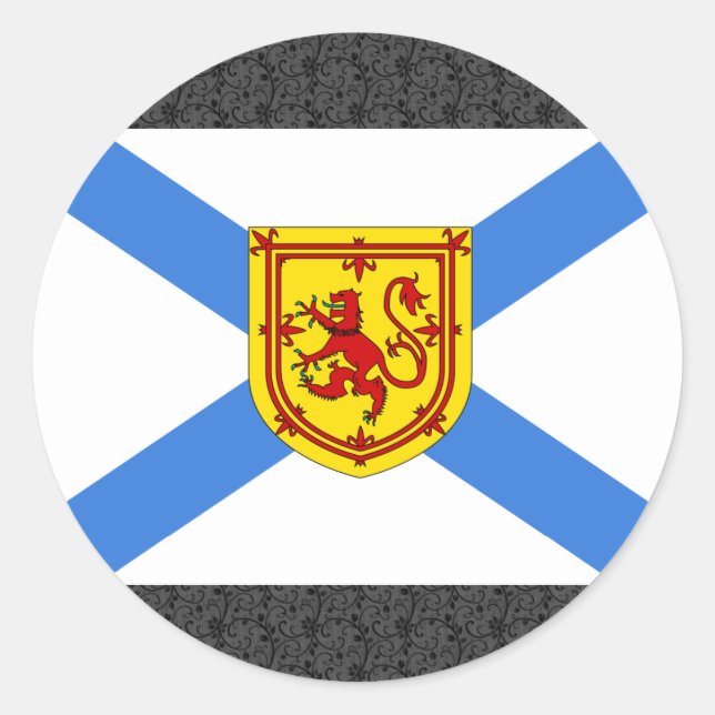 Adesivo Redondo Bandeira Nova da Canadá (Frente)
