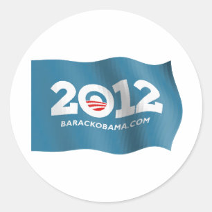 Adesivo Redondo Bandeira Obama 2012