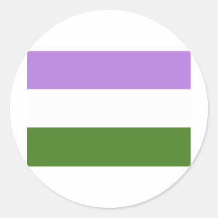 ADESIVO REDONDO BANDEIRA OFICIAL DO ORGULHO DE GENDERQUEER
