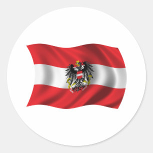 Adesivo Redondo Bandeira ondulada de Áustria