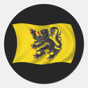 Adesivo Redondo Bandeira ondulada de Flanders