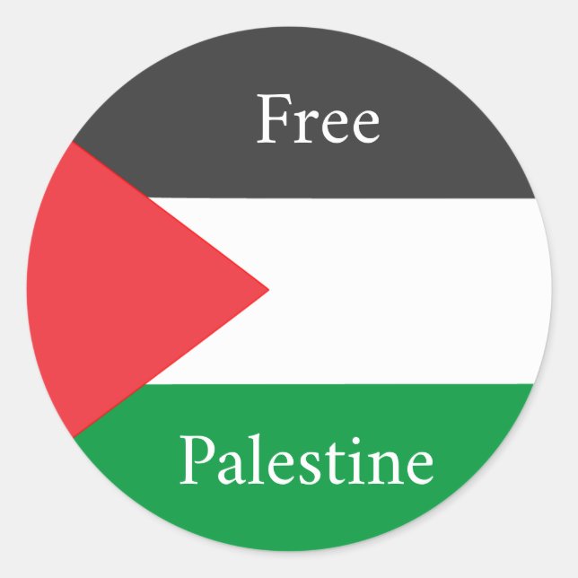 Adesivo Redondo Bandeira Palestina Livre sob medida (Frente)