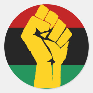 Adesivo Redondo Bandeira Pan-Africana de Energia Preta