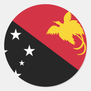 Adesivo Redondo Bandeira Papua Nova Guiné
