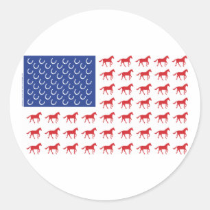 Adesivo Redondo Bandeira Patriótica Americana