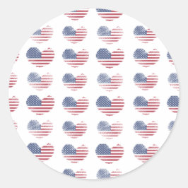 Adesivo Redondo Bandeira Patriótica Americana Custa