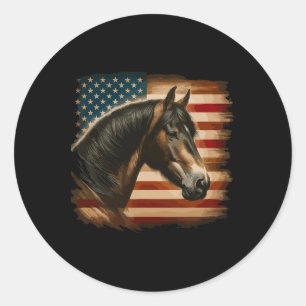 Adesivo Redondo Bandeira Patriótica Cavalo de Cavalo Patriótico Am