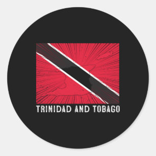 Adesivo Redondo Bandeira Patriótica Distorcida de Trinidad e Tobag
