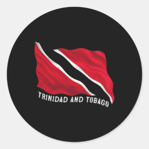 Adesivo Redondo Bandeira Patriótica Distorcida de Trinidad e Togo