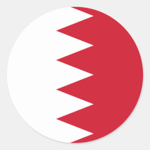 Adesivo Redondo Bandeira Patriótica do Bahrein