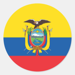 Adesivo Redondo Bandeira Patriótica do Equador