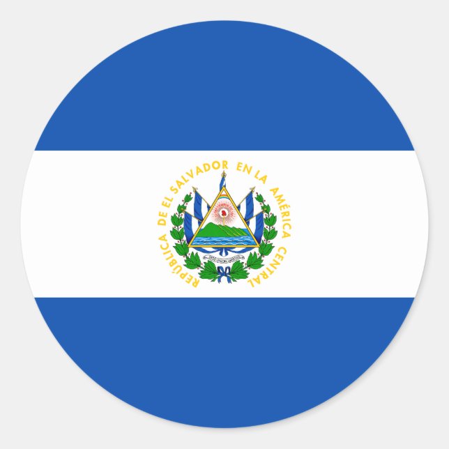 Adesivo Redondo Bandeira Patriótica El Salvador (Frente)