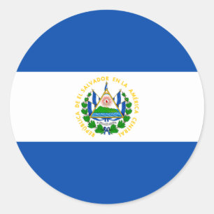 Adesivo Redondo Bandeira Patriótica El Salvador