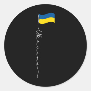 Adesivo Redondo Bandeira Patriótica Ucraniana