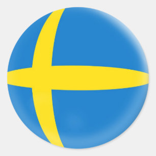Adesivo Redondo bandeira pequena de 20 sueco da suecia das