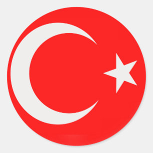 Adesivo Redondo bandeira pequena de 20 turcos de Turkiey das