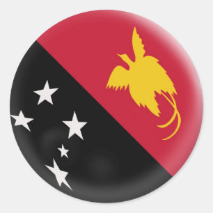 Adesivo Redondo bandeira pequena de Papuá-Nova Guiné de 20
