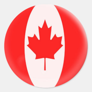 Adesivo Redondo bandeira pequena do canadense de Canadá de 20