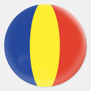 Adesivo Redondo bandeira pequena do Romanian de Romania de 20