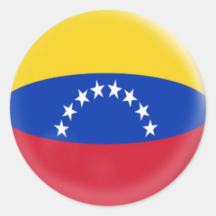 Adesivo Redondo bandeira pequena do venezuelano de Venezuela de 20