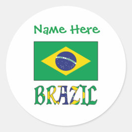 Adesivo Redondo Bandeira Personalizada do Brasil