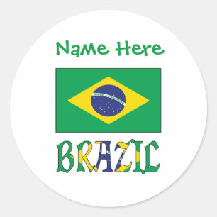 Adesivo Redondo Bandeira Personalizada do Brasil