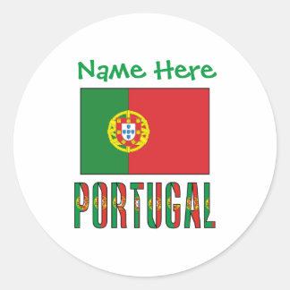 Adesivo Redondo Bandeira Personalizada do Patrimônio de Portugal