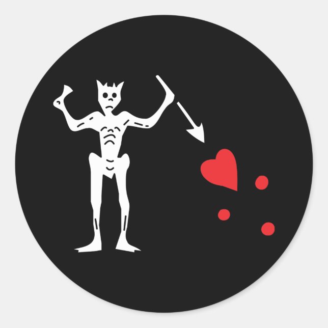 Adesivo Redondo Bandeira Pirata da Barba Negra (Frente)