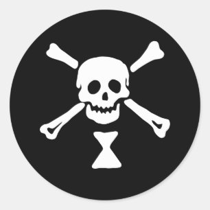 Adesivo Redondo Bandeira Pirata Emanuel Wynne Jolly Roger