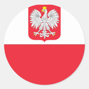 Adesivo Redondo Bandeira polonesa