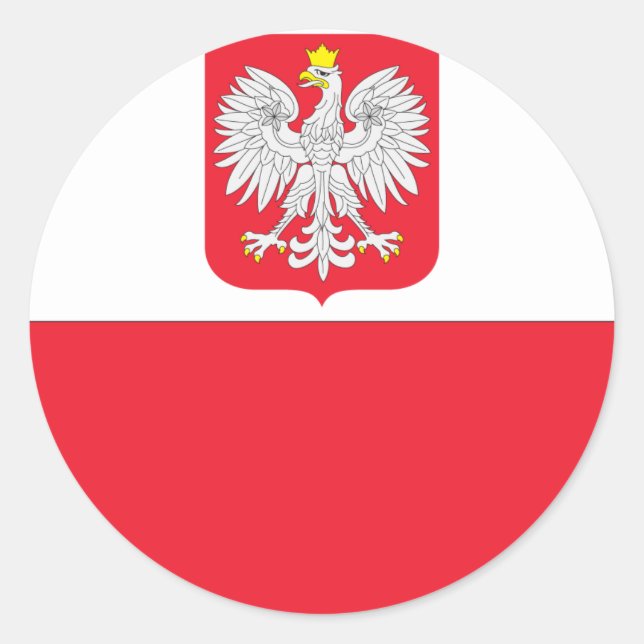 Adesivo Redondo Bandeira Polonesa (Frente)