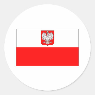 Adesivo Redondo Bandeira Polonesa com Águia