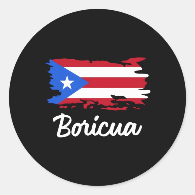 Adesivo Redondo Bandeira Porto Rico Boricua Porto Rico (Frente)