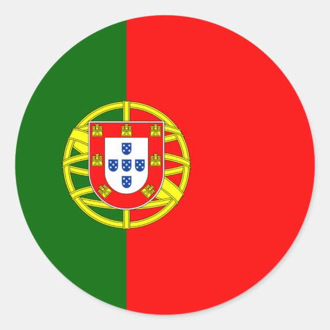 Adesivo Redondo Bandeira Portuguesa, Bandeira de Portugal (Frente)