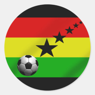 Adesivo Redondo Bandeira preta do futebol das estrelas de Ghana