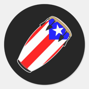 Adesivo Redondo Bandeira Puerto Rico do Conga