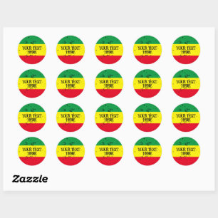 Adesivo Redondo Bandeira rastafária Cores rasta reggam música pe