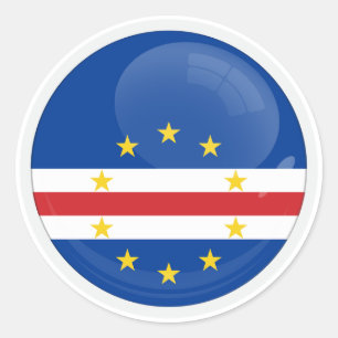 Adesivo Redondo Bandeira redonda ícone Cabo Verde