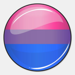 Adesivo Redondo Bandeira redonda lustrosa do Bisexuality