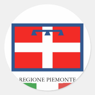 Adesivo Redondo Bandeira Regione Piemonte