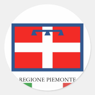 Adesivo Redondo Bandeira Regione Piemonte