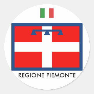 Adesivo Redondo Bandeira Regione Piemonte